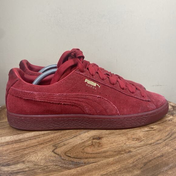 Puma Suede Classic Mono Iced Triple Red Mens Size 11.5 Athletic Shoes 381468-01 - Picture 1 of 10